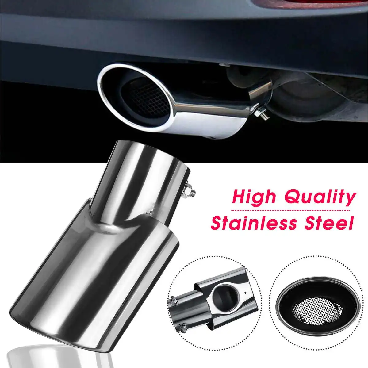 

Stainless Steel Pipe Tail Exhaust Muffler Tip for Toyota Highlander 2017 2018 2019 Auto Accessories
