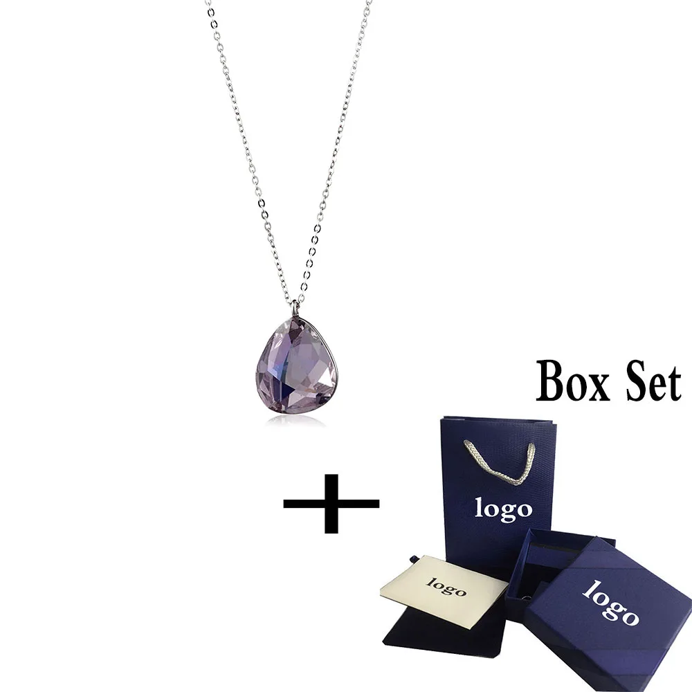 

SWA RO 2019 Fashion Trends New Helios Rose Red Moonlight Drops Necklace Eyes Crystals Female Clavicle Necklace Luxury Jewelryv