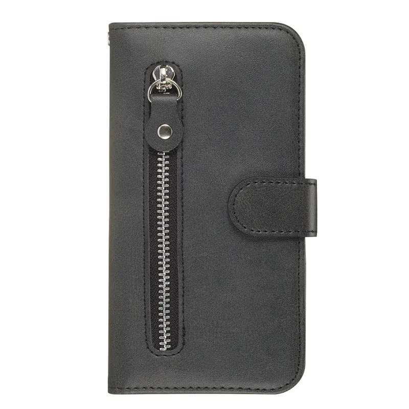 Кожаный чехол на молнии для Google Pixel 3A XL, флип-чехол для Google Pixel 3A XL G020C Pixel3A 3AXL, держатель для карт, сумка для телефона - Цвет: Черный