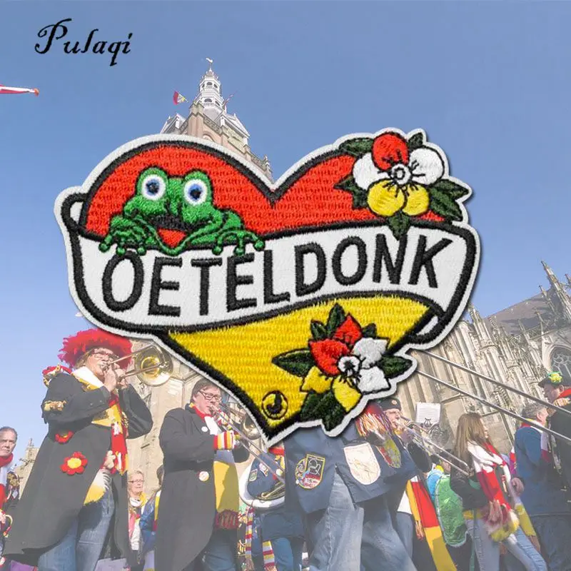 Pulaqi Oeteldonk Embleem полностью вышитые лягушки карнавал для Нидерландов железа на патчи
