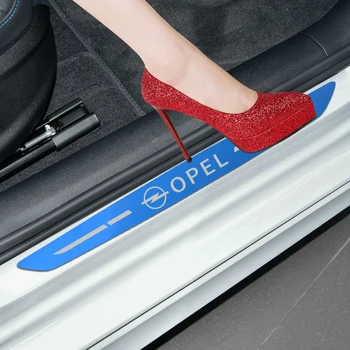 

4PCS Car styling For Opel Astra H G J Insignia Mokka Zafira Corsa Vectra Car Carbon Door Sill Guards Cover Decor Accessories