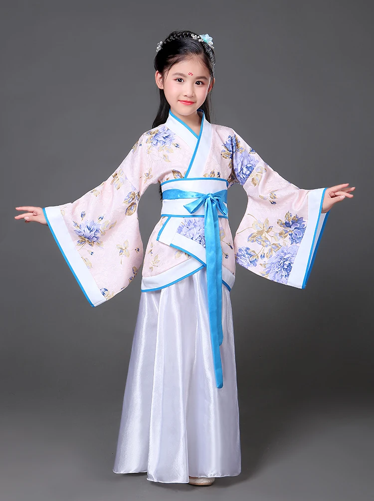 girl 4 Han Fu/платье принцессы для дня рождения, танцевальное платье традиционное китайское детское платье для выступлений, модальное платье для выступлений, Coaplay - Цвет: girl 4