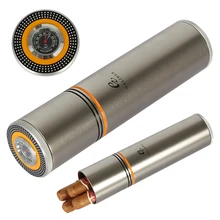 COHIBA трубки на открытом воздухе для путешествий, сигара футляр для коробки хранения сигарет коробка из алюминиевого сплава аксессуары для сигар с хьюмидор увлажнитель гигрометр