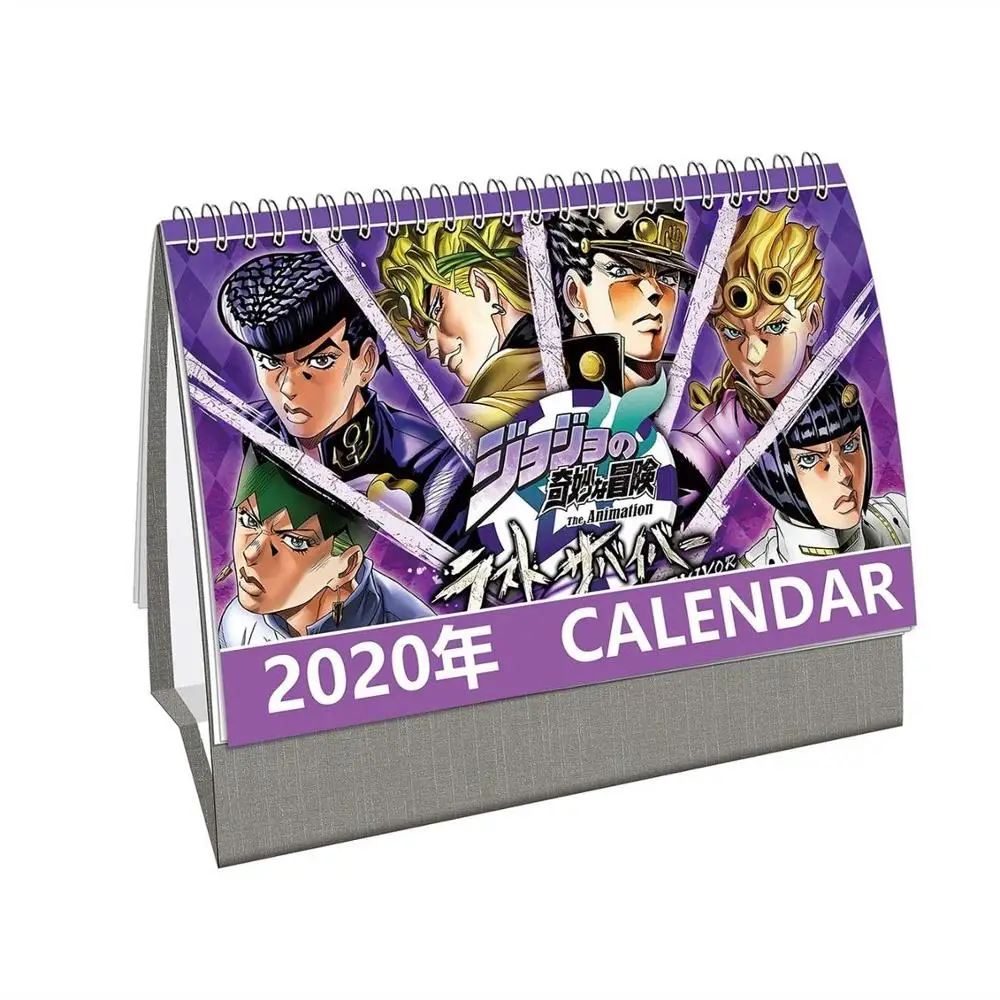  Year 2020 Desk Calendar Anime JoJo's Bizarre Adventure Cartoon Table Calendars DIY Calendar Notepad