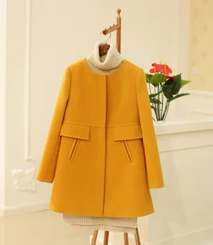 

Trench Jacket Trendy Wool Coat O-neck Jacket Women Slim Thickening Warm Coat Plus Size Can Wear 100 Kg