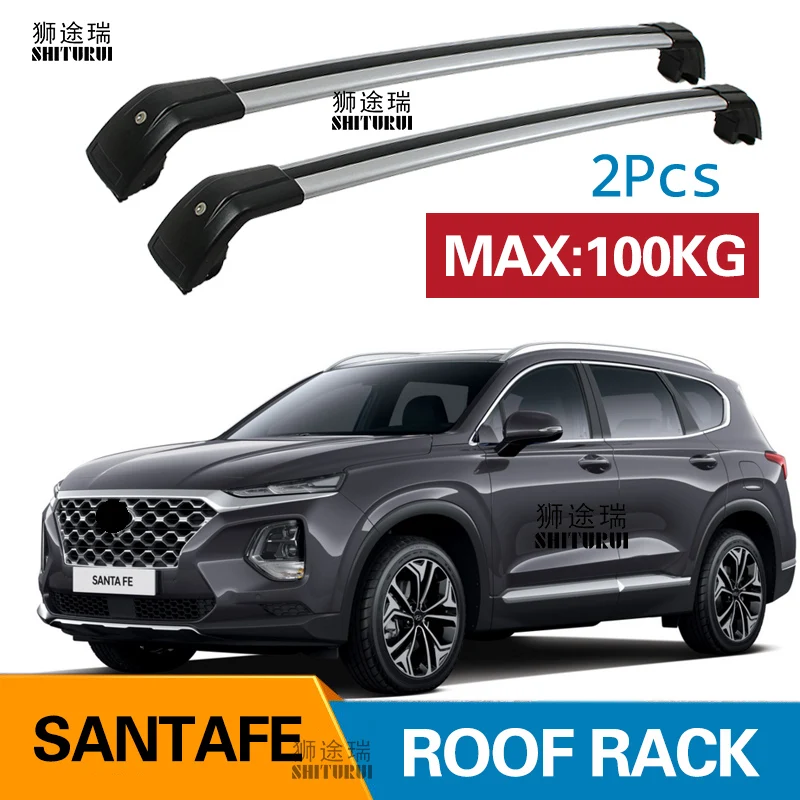 2 шт. Крыши Баров для Hyundai new Santa FE SUV 2013 2020 алюминиевый сплав боковые полосы
