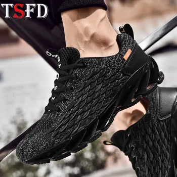 

Plus Size Sneakers Man Sneakers Blade Sport Shoes Male Mesh Breathable Running Shoes Men's Sports Black Footwear Summer Shoe V10