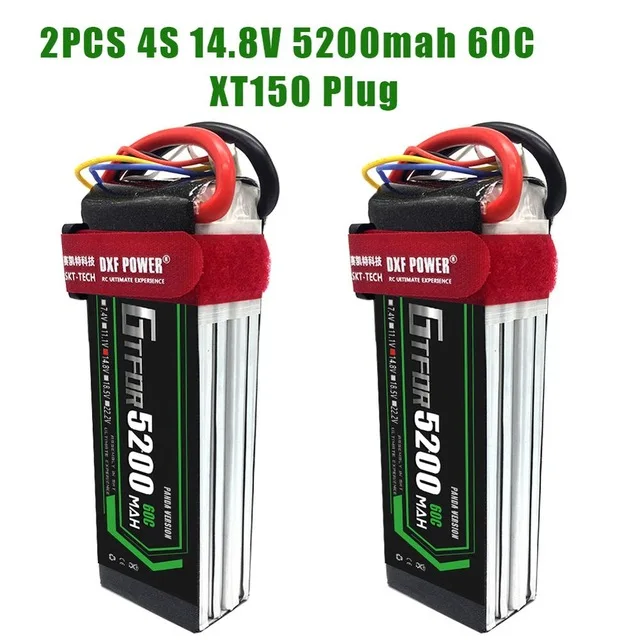 2 шт. батарея Lipo 3s 4S 11,1 V 14,8 V 5200mAh 60C MAX 120C для 1:8 1:10 Радиоуправляемый автомобиль Дрон вертолет E Багги Truggy TRX автомобиль - Цвет: 2PCS4S500mahXT150