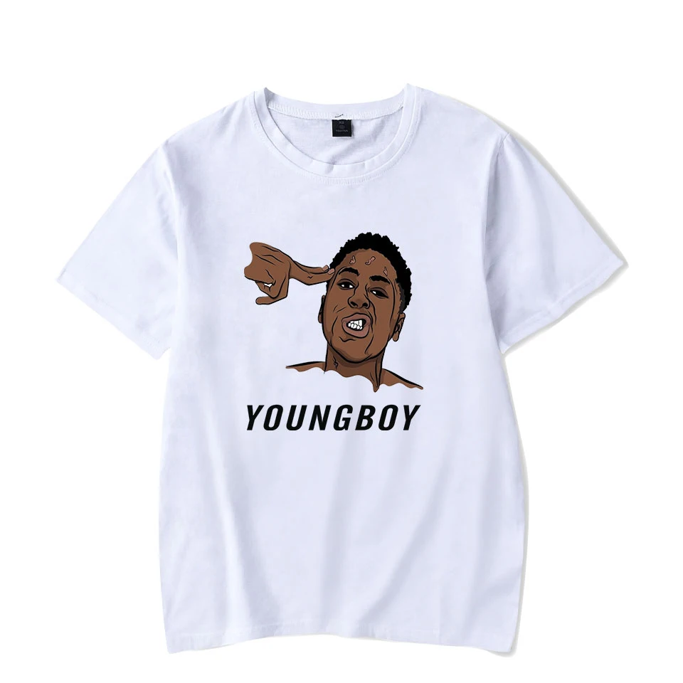 YoungBoy Never Broke Again high Street white t shirt Summer Classic Short Sleeve t shirt men/women Casual Design Tops