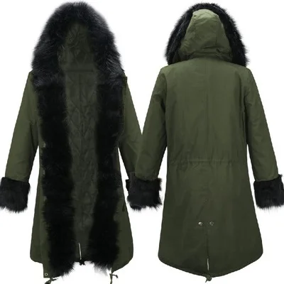 

2019 Autumn And Winter New Style Slim Fit Warm WOMEN'S Coat Europe And America Long Hooded Overcoat Cotton-padded Clothes