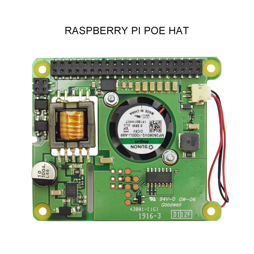 Raspberry Pi 4B/3B+ Ethernet PoE модуль питания POE HAT плата расширения с вентилятором охлаждения