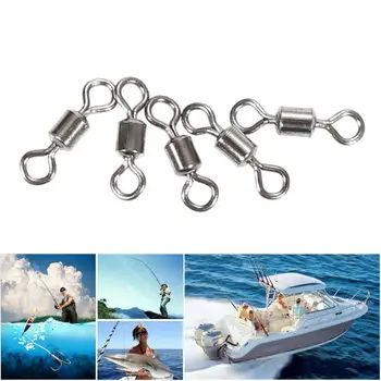 

50pcs 8-shaped Ring Black Full Copper Fishing Gear Swivels Bearing Swivel Solid Rings Fishing Connector Fishing Hooks Tools