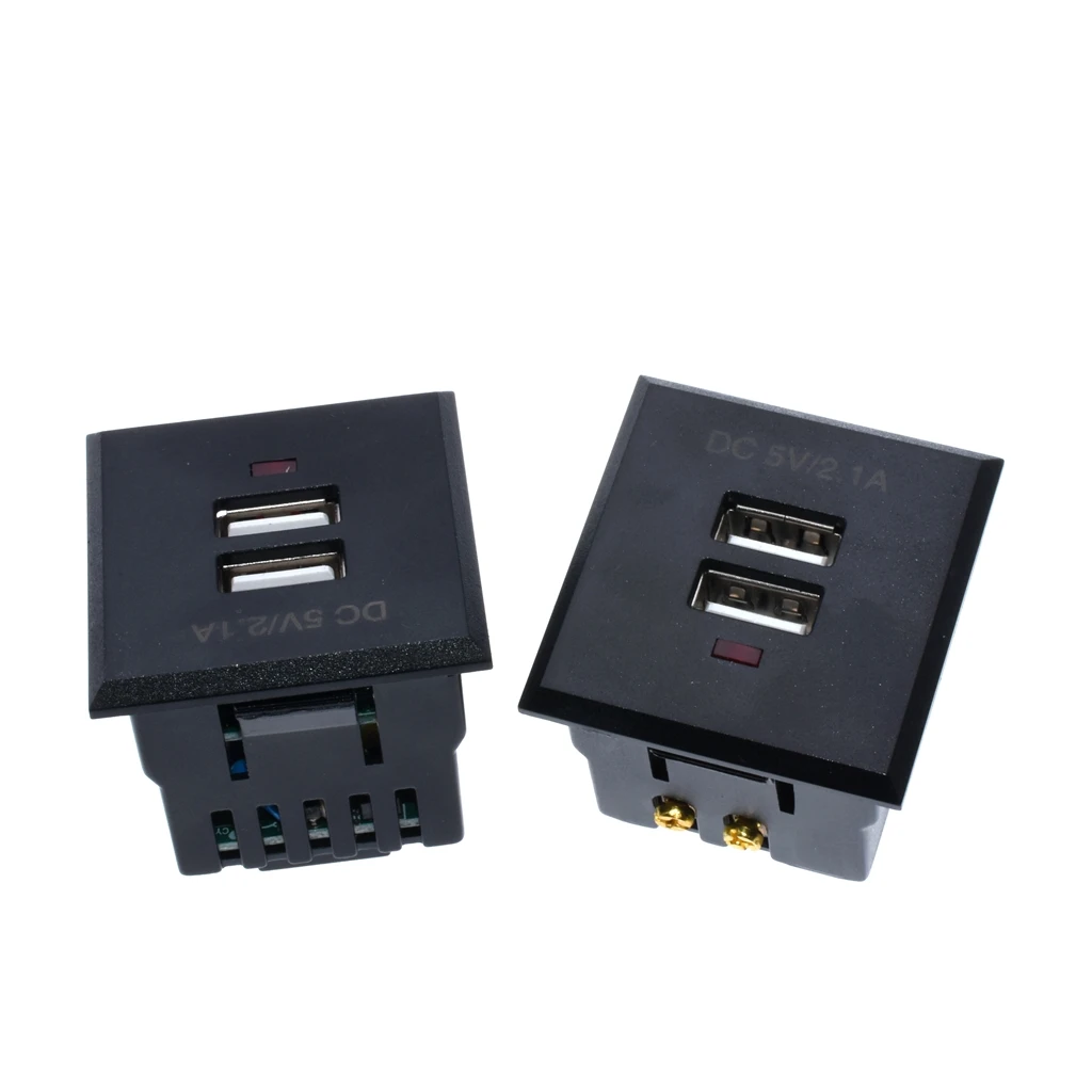 Двойной USB AC Разъем питания встроенный двойной USB Настольная розетка DC зарядка Панель питания модуль Выход 5 в 2.1A