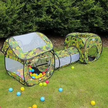 

3 in 1 Folding Children Toy Tents Crawling Play Tunnel Tent Toy Indoor Outdoor Toddler Playing House Ocean Ball Pool Tube Teepee