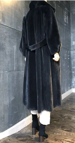 Зимнее Новое Свободное пальто большого размера 6xl из замши с искусственным мехом женское длинное плюшевое Пальто однобортное Женское пальто с большим карманом J10261 - Цвет: black