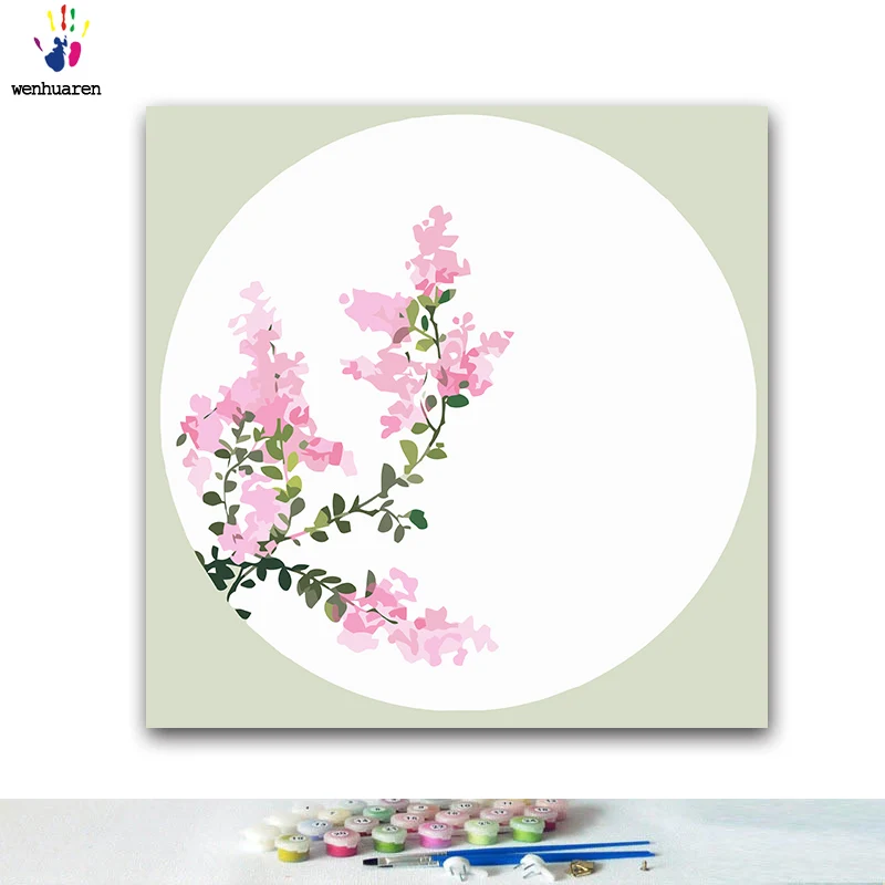Сделай Сам картинки для раскраски по номерам с цветами османтус Хризантема Картина Рисунок Живопись по номерам в рамке дома - Цвет: 50136