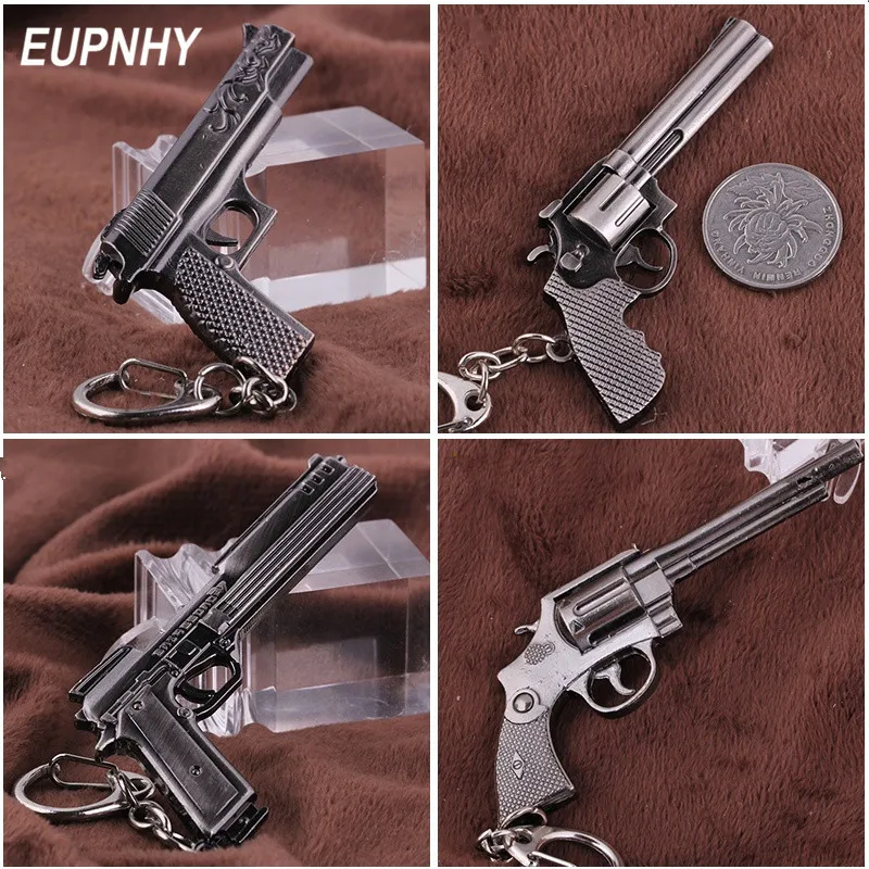 EUPNHY 4 стиля модный миниатюрный Револьвер пистолет оружие брелок Брелок Винтаж Ретро Мини мужской брелок пистолет подарки для друга