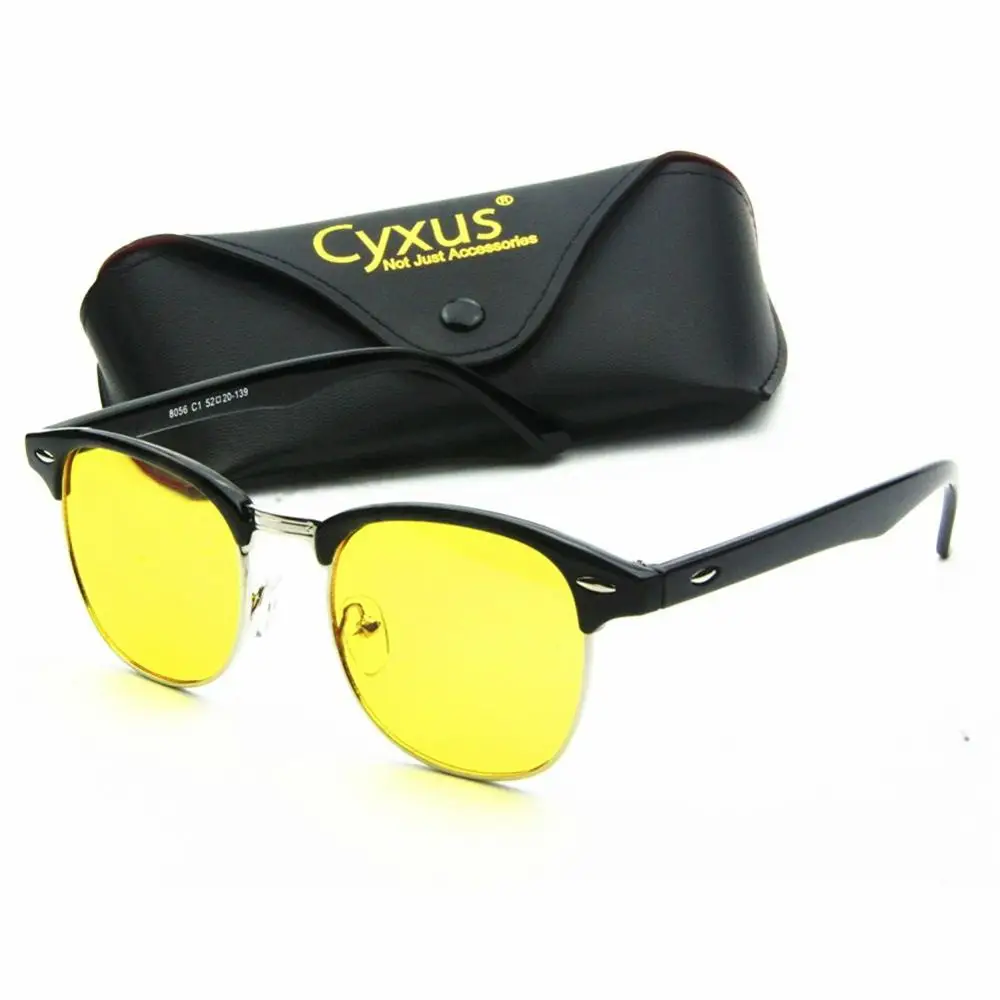 Cyxus Blue Light блокирующие компьютерные очки полуоправы Browline желтые линзы для защиты от УФ-лучей, мужчин/женщин 8056