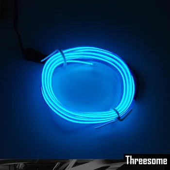 

2m Neon Light Auto Car Light Decor Light Neon lamp Flexible EL Wire Rope Tube Waterproof LED Strip With Controller