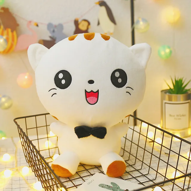 23CM Cute Kawaii Cat with Bow Plush Dolls Toys Party Decor Gift Stuffed Soft Doll Cushion Sofa Pillow Gifts Xmas Gift