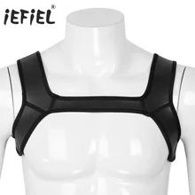 IEFiEL мужской неопрен плечо широкий поддерживающий пояс на лямках ремень мышцы протектор ролевая Клубная одежда косплей костюм для вечеринки Связывание ремень
