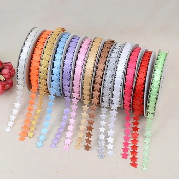 

(5yards/lot) 13mm Pentagram Ultrasonic Embossing Ribbons for Wedding Party Decor Card Gift Warpping Clothing Accessories Ribbon