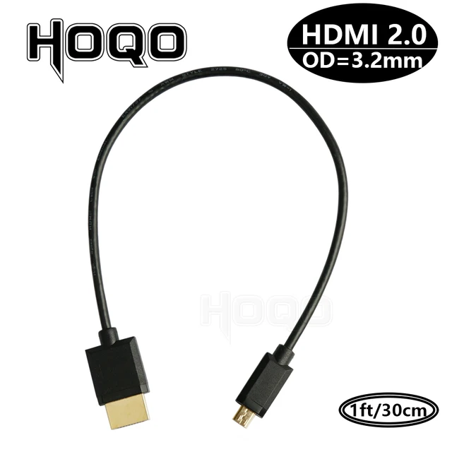 Câble Micro HDMI vers HDMI vers Mini Mini Câble Compatible HDMI, Super  Doux, Portable, Court, Mince, Enroulé 3.2, 2.0mm, 4K, 60Hz - AliExpress