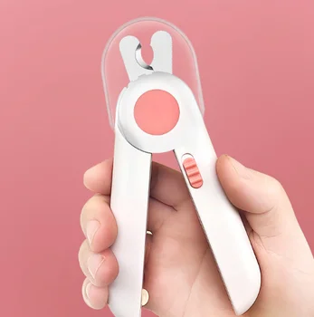 

Pet Cat Dog Nail Clippers Stainless Steel Nail Scissors Nail Scissors File with LED Light Comfortable Handle Nail Trimmer Cutter