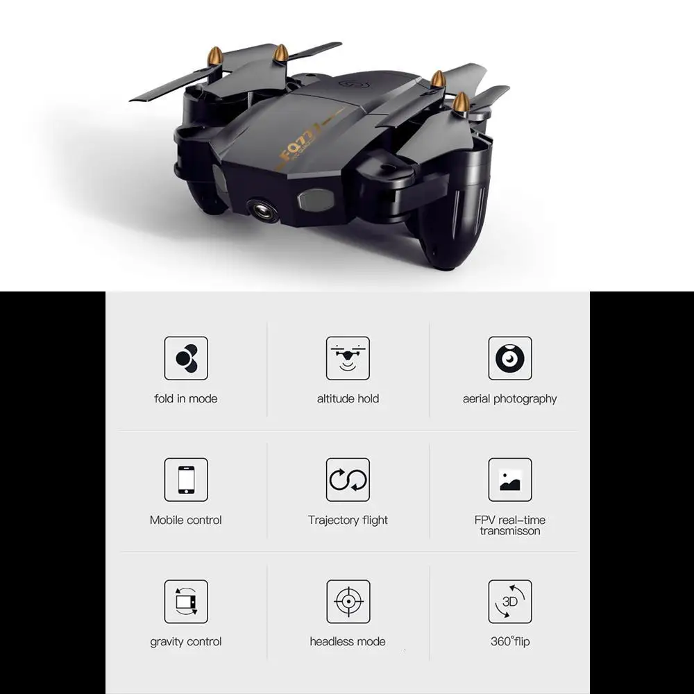 LeadingStar FQ777 FQ36 Мини WiFi FPV с камерой HD 720P режим удержания высоты складной Радиоуправляемый Дрон Квадрокоптер RTF