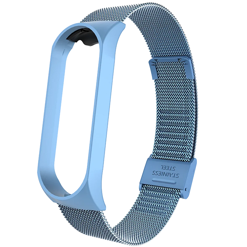 blue 2 Металлический ремешок из нержавеющей стали для Xiaomi mi Band 4, ремешок для Xiaomi mi band 4 3, браслет для mi Band 4 - Цвет: blue 2