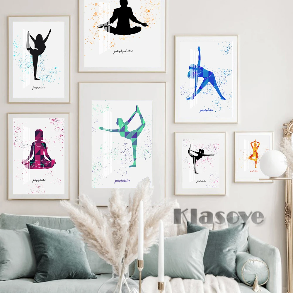 

Yoga Bodybuilding Wall Art Painting Meditation Asana Zen Prints Namaste Retro Poster Modern Living Room Home Decor Picture Gift