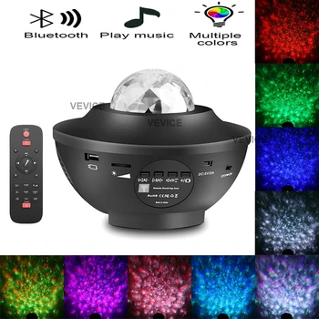 

Night Light LED Star Projector Galaxy Starry Night Lamp Ocean Wave Projector With Music Bluetooth Speaker Remote Control For Kid