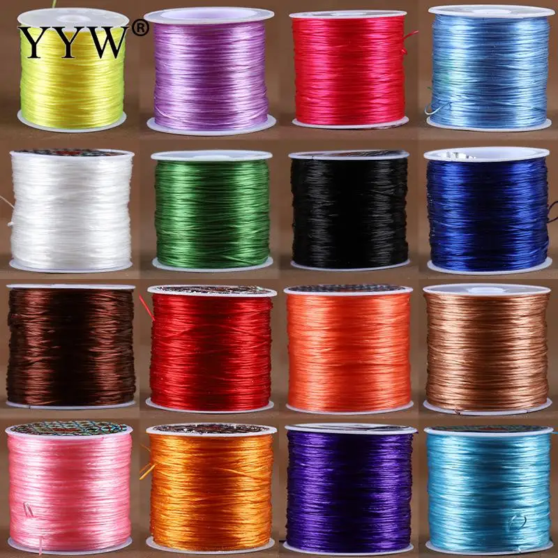 

Elastic Thread Round Elastic Cord Crystal Thread Cords Rope Diy String Wire For Jewelry Making Findings 0.8x0.3mm 60m/Spool