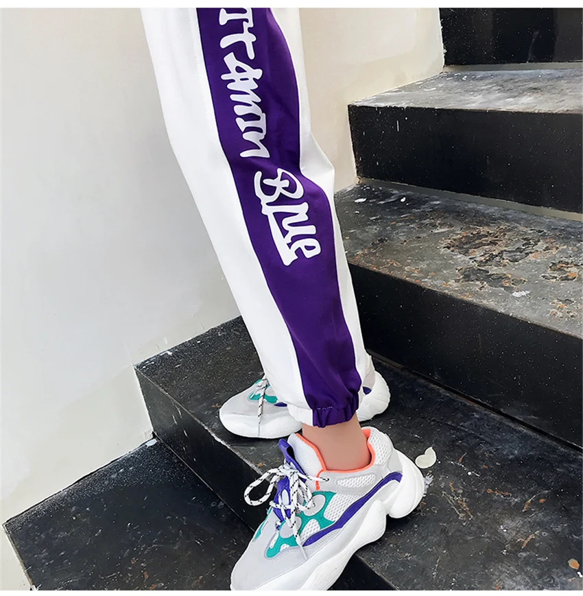 FANIECES настоящая фотография осень хип-хоп тренд свободная с печатью спортивные штаны луч ноги Harajuku bf stlye брюки уличная