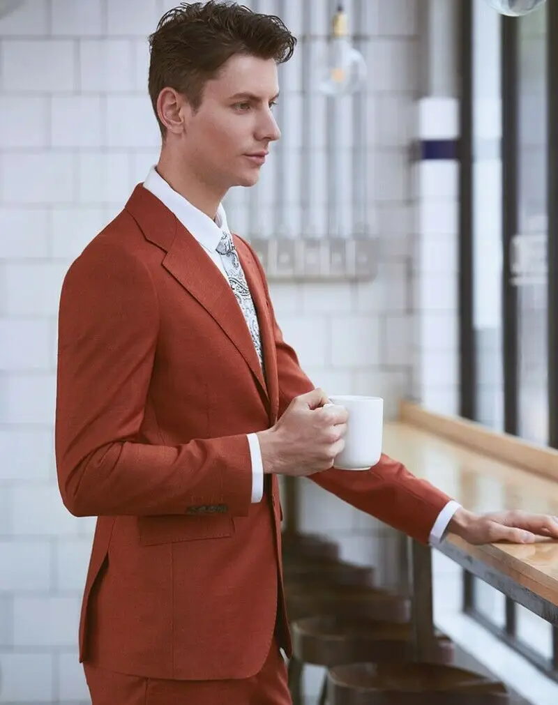Simple-Orange-Men-s-Suits-Blazer-2PCS-Tuxedos-Business-Groom-34-56W-Custom (3)