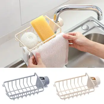 

Creative Japanese Faucet Rack With Hook Kitchen Sponge Rag Storage Rack Household Bathroom Sink Drain Rack