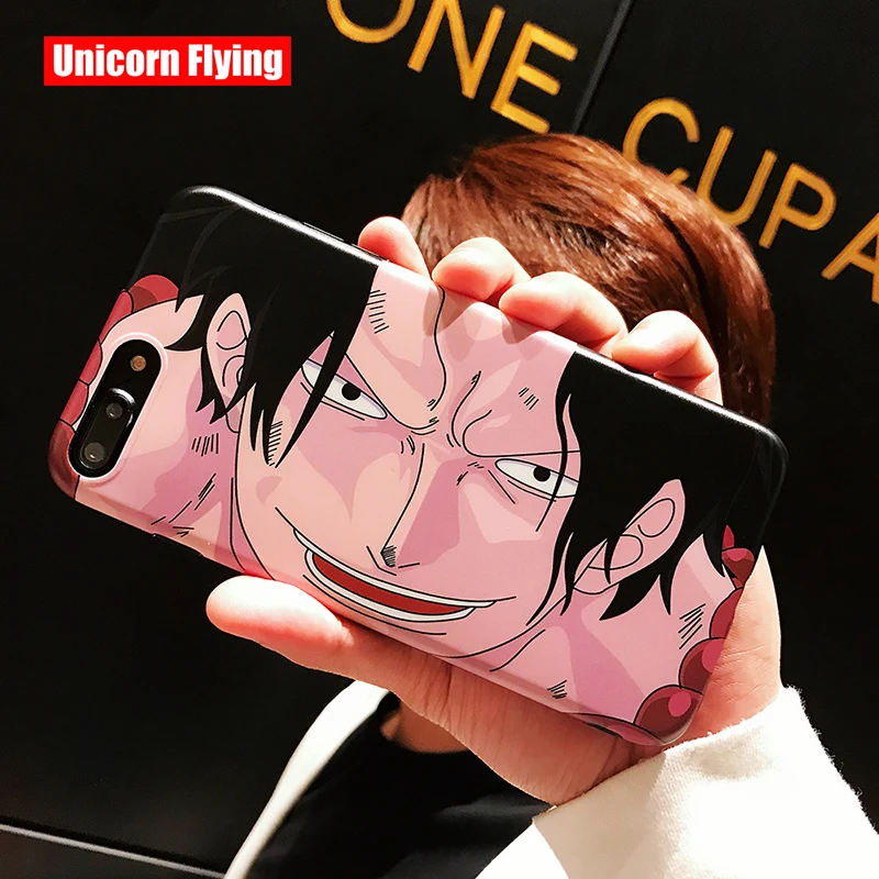 

LinXiang Japanese Anime ONE PIECE Portgas D Ace Matte Phone Case Back Cover For iphone 6 6s 7 8 Plus X XS Max XR