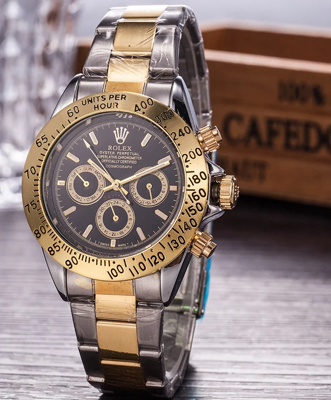 

Rolex- Men's quartz watch Top brand luxury stainless steel contracted men's fashion timing men's sports watch15