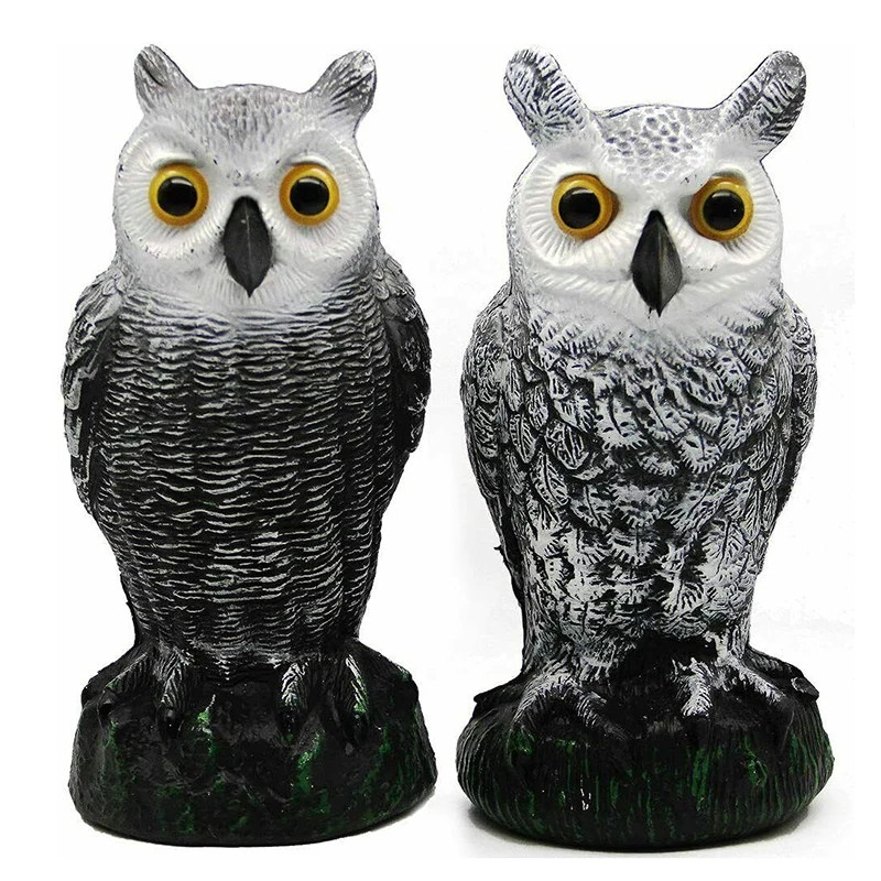 

2pcs Bird Scarecrow Fake Owl Ornament For Scaring Away Birds And Pests Nature Pest Repellent Garden Decor Statue