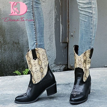 

Doratasia 2020 dropship big size 46 brand high quality chunky heels western boots women shoes Short boots female