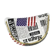 Couro do plutônio golf putter capa mallet headcover com selo de bola livre(China)