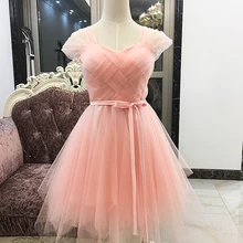 Robe De soirée en Tulle rose pour filles, tenue De fête De mariage, courte, pour filles, 2022