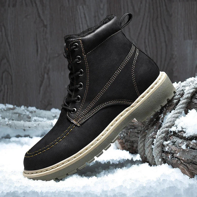 

2019 Autumn New Style Men Martin Boots Trend Hight-top Men's Boots Locomotive England MEN'S Shoes Leather Workwear