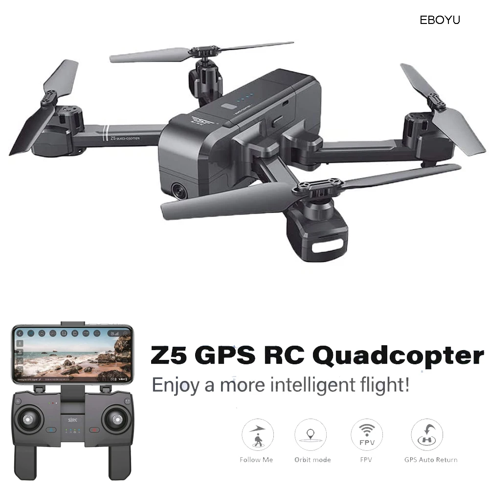 Складной Радиоуправляемый Дрон EBOYU SJR/C Z5 GPS WiFi FPV 1080P HD камера автовозврат Следуйте