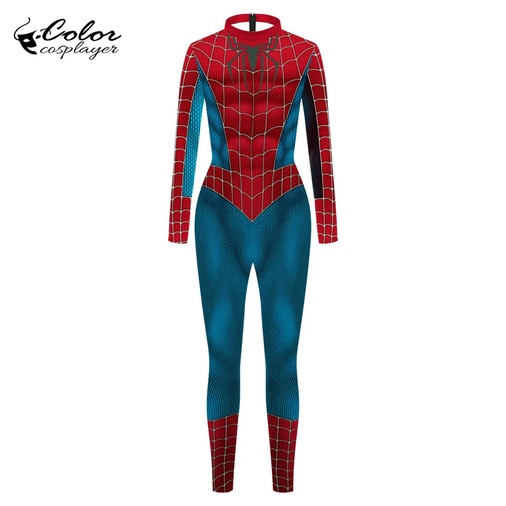 Цветной Косплей er Spider карнавальный костюм супергероя Человека паука на Хэллоуин