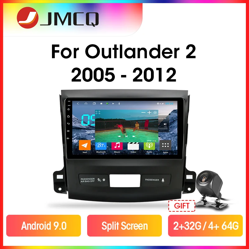 JMCQ Android Car Radio Multimedia Video Player For Mitsubishi Outlander Xl 2 2005-2011 2 din 4G+64G  RDS GPS Navigaion Head Unit