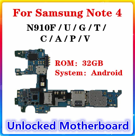 32 Гб оригинальная разблокированная материнская плата для Samsung Galaxy Note 4 N910F