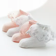 Носки для новорожденных, детей носки для девочек наряды для маленьких принцесс кружевные короткие носки из хлопка с оборками носки до лодыжки