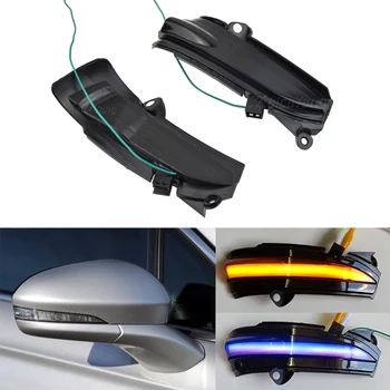 

2PCS Yellow Blue LED Turn Signal Light Dynamic Side Mirror Repeater Indicator Blinker For Ford Fusion Mondeo 4th Gen. 2014-2018
