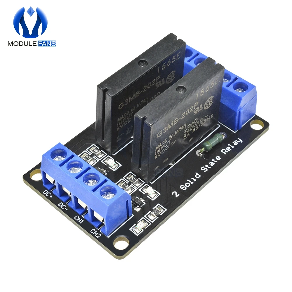 G3MB 202P 5 в постоянного тока 2 канала твердотельные реле питания плата для Arduino